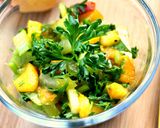 A picture of step 4 of 5-Ingredient Peach Parsley Celery Salad (Fat-Free).