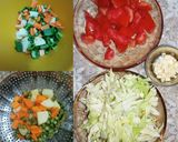 A picture of step 1 of Mix boiled vegetables.