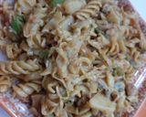 A picture of step 7 of Spicy Fajita pasta.