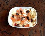 A picture of step 3 of Fruit, veg chaat🍎🍎🥕🧆.