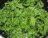 A picture of step 1 of Palak(spinach) paneer.