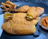 A picture of step 3 of Bhajji or Pakora.
