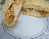A picture of step 3 of Chicken filled bun.