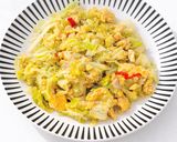 Foto langkah ke 4 dari resep Tumis Sawi Putih & Orak Arik Telur.