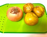 A picture of step 1 of Beef, Onion, & Potato Omelette.