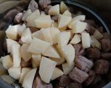 A picture of step 7 of Soya Chunks Curry.