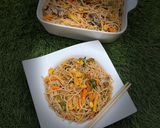 A picture of step 6 of Stir fry spaghetti.