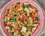 Foto langkah ke 4 dari resep Tumis Teri Tahu Tempe Lombok ijo.