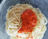 Foto del paso 8 de la receta: Espaguetis con salsa de pimientos asados y soja texturizada