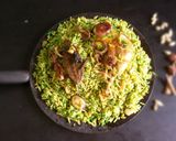 A picture of step 8 of Haryali chicken biryani.