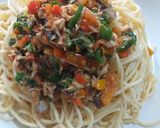 A picture of step 3 of Spaghetti with fish sauce.