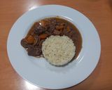 Foto del paso 15 de la receta: 282. Ternera al Strogonoff con vino tinto y arroz blanco