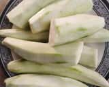 A picture of step 2 of Turai ki sabzi.(Ridge gourd).
