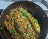 A picture of step 4 of Bitter gourd Staffing Mutton mince.