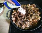 Foto del passaggio 13 della ricetta Pollo “alla crème” con funghi Portobello