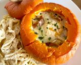 Une image de l'étape 6 de Petite courge Oeuf cocotte version végétarienne.