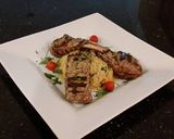 A picture of step 8 of Grilled Lamb Chops with Parmesan Garlic Herb Couscous.
