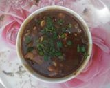 A picture of step 4 of Mutton chilli with gravy.