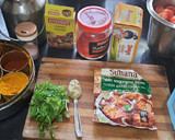 A picture of step 2 of Mutter paneer makhanwala.