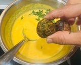 A picture of step 7 of Punjabi Styled Kadhi Pakora-Spinach Onion Fritters Dunked In Sour and Tangy Yogurt Curry😋.