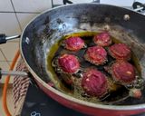 A picture of step 2 of Beetroot dahivada.