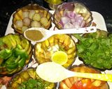 A picture of step 1 of Aloo hariyali tikka.