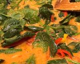 A picture of step 7 of Thai coconut curry with prawns.