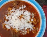 A picture of step 5 of Pozole with Pork Shank, Backbone, and Pork Chunks (Pressure Cooker).