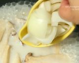 A picture of step 7 of Tom Kha Gai with King Oyster Mushrooms.