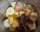 A picture of step 2 of Mango Apple Chikoo Banana & Date Smoothie.