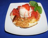 A picture of step 3 of Ripe Banana Ice Cream over Pancakes with Strawberry Sauce.
