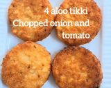 A picture of step 1 of Aloo tikki chaat.