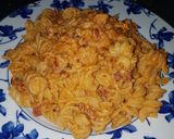 Foto del paso 8 de la receta Macarrones con chorizo y salsa naranja (nata y tomate frito)