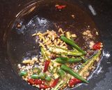 A picture of step 3 of Palak paneer fried rice.