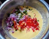 A picture of step 3 of Besan chilla.