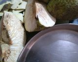 A picture of step 1 of Bread fruit masala curry kada chakka masala curry.