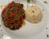 A picture of step 6 of Ropa Vieja.