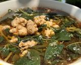 Hình bước làm 2 của món Canh rau dền nấu thịt xay