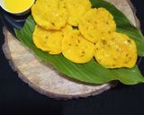 A picture of step 3 of Nivgarya (steamed rice flour puri).