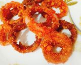 A picture of step 7 of Cheetos onion rings fritters.