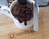 A picture of step 6 of Oreo lava mug cake.