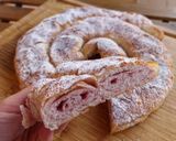 A picture of step 14 of Ensaimada with Mixed Berry Coulis.