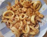 Hình bước làm 2 của món Cơm chiên hải sản trái cây