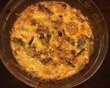 A picture of step 3 of California Farm Leek, Cheese and Ham Casserole, traditional and vegan.