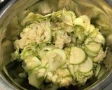 Une image de l'étape 8 de Gratin de courgettes blanches aux poivrons rouges et bouillon de bœuf.