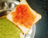 A picture of step 2 of Trianga sandwich.