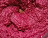 A picture of step 3 of Beetroot Hummus.