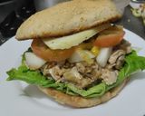 Foto del paso 16 de la receta: Sánduche🥪de pollo🍗manzana🍏 y cebolla🧅caramelizadas con queso🧀y vegetales frescos🥗