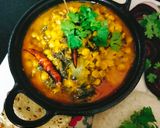 A picture of step 6 of Dal palak.