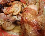 Une image de l'étape 5 de Poulet à la rôtissoire, aubergines tomates et courgettes.